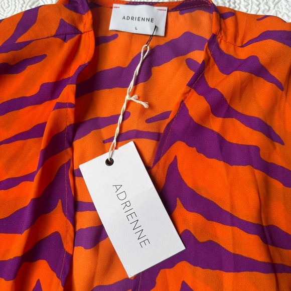 Adrienne Orange and Purple Animal Print Blouse - Picture 4 of 6